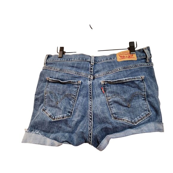 Levis Womens Blue Denim Cut-Off Shorts Size 10 Classic - Picture 2 of 3